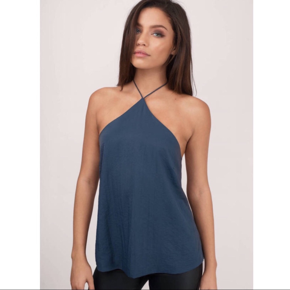 NWT Tobi Navy Blue Halter Top Size Medium